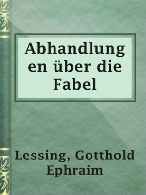 cover image of Abhandlungen über die Fabel